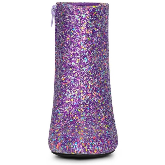 Purple Sparkly sequin bedazzled chunky heel booties, Taylor Swift Speak Now Eras - Picture 2 of 7